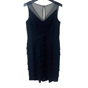 Adrianna Papell Pleated Front Sleeveless Cocktail Dress Sz 12